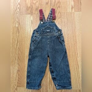 Vintage OshKosh B'gosh Plaid Denim Overalls 24 Months